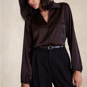 Banana Republic Satin Button-Blouse